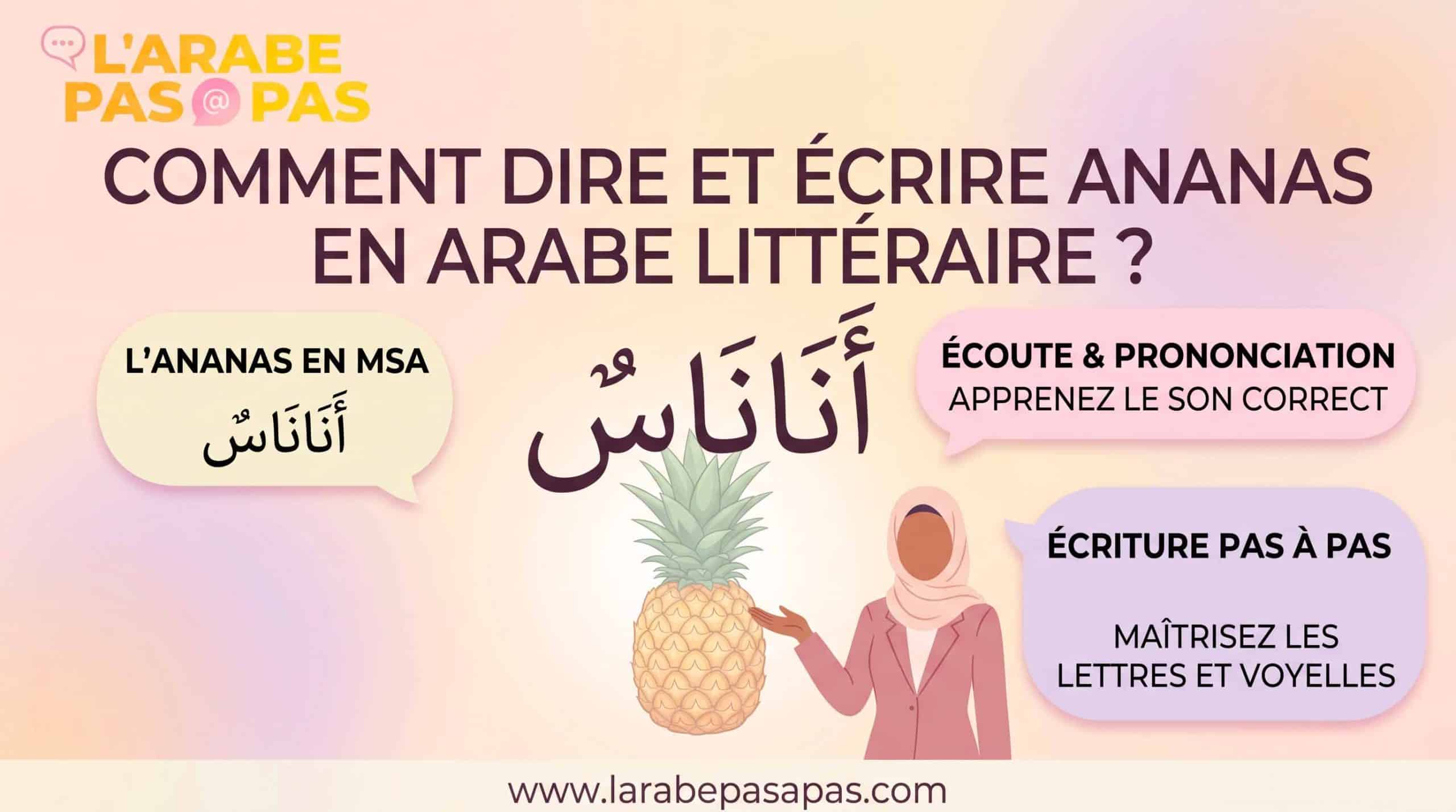 Comment dire et écrire ananas en arabe littéraire ?