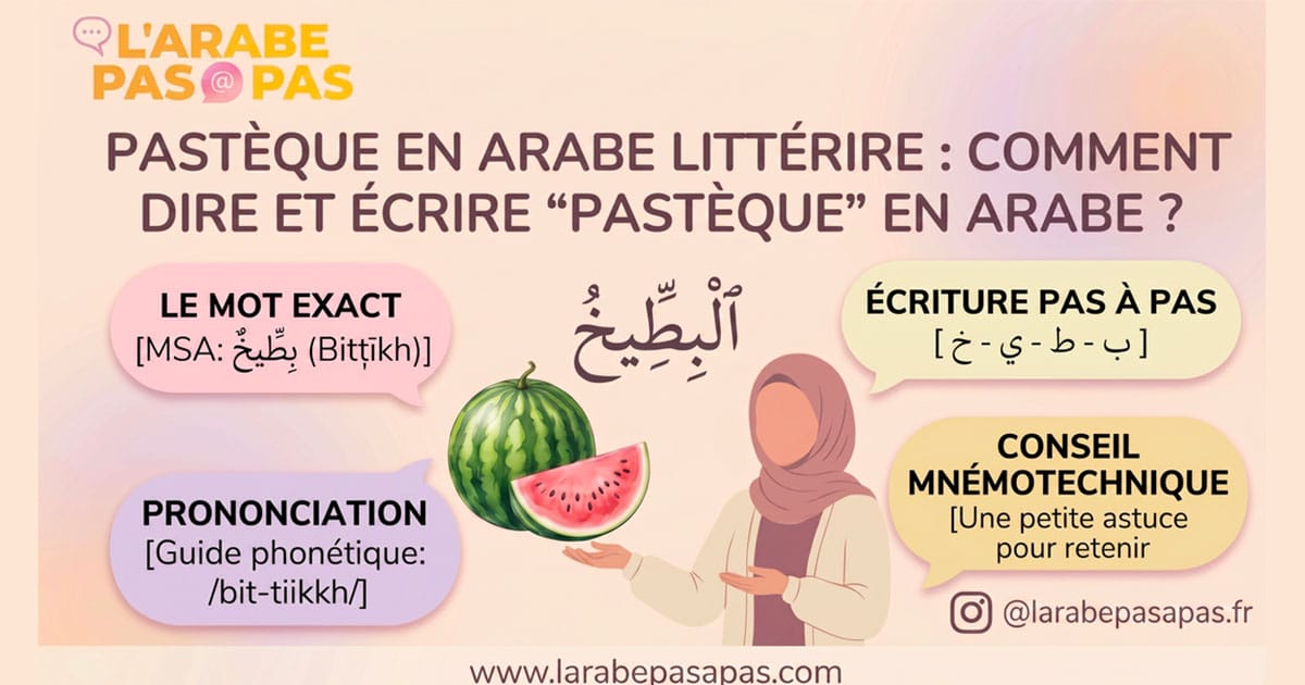 Pastèque en arabe littéraire : comment dire et écrire « pastèque » en arabe ?