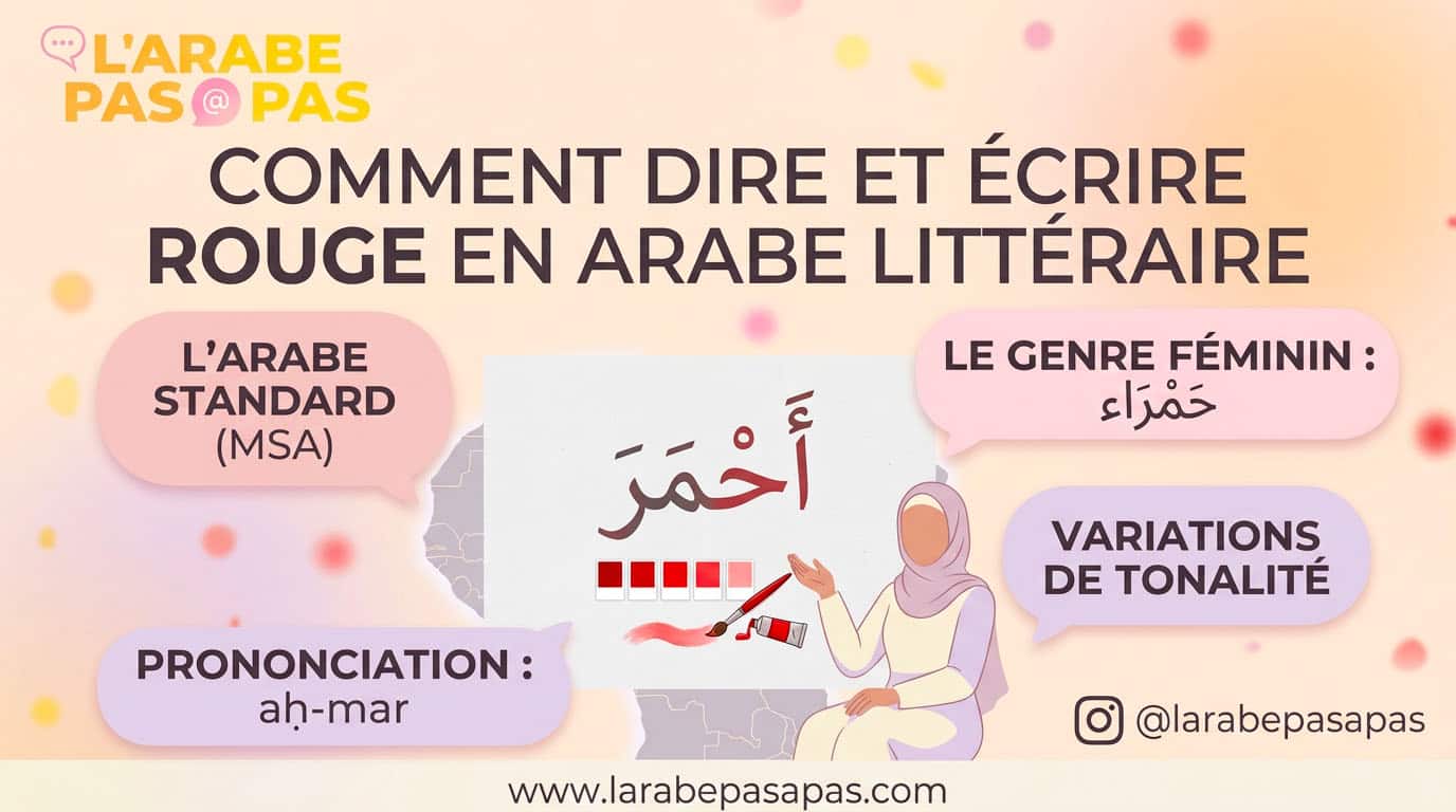 Comment dire et écrire rouge en arabe littéraire ?